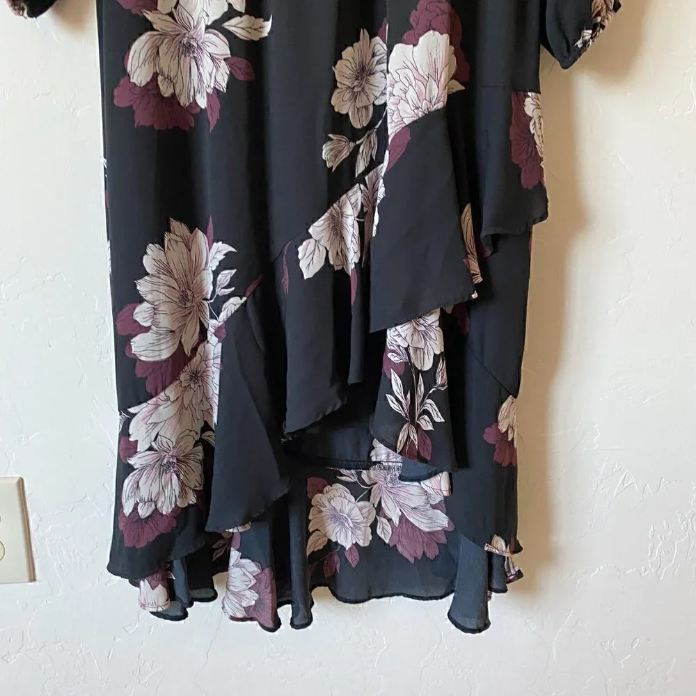 Badgley Mischka For Le Tote Floral Long Sleeve Midi Dress